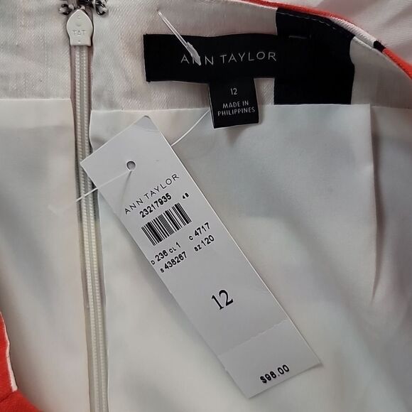 Ann Taylor Picnic Stripe Ruffle Hem Linen Blend Skirt - Picture 8 of 9